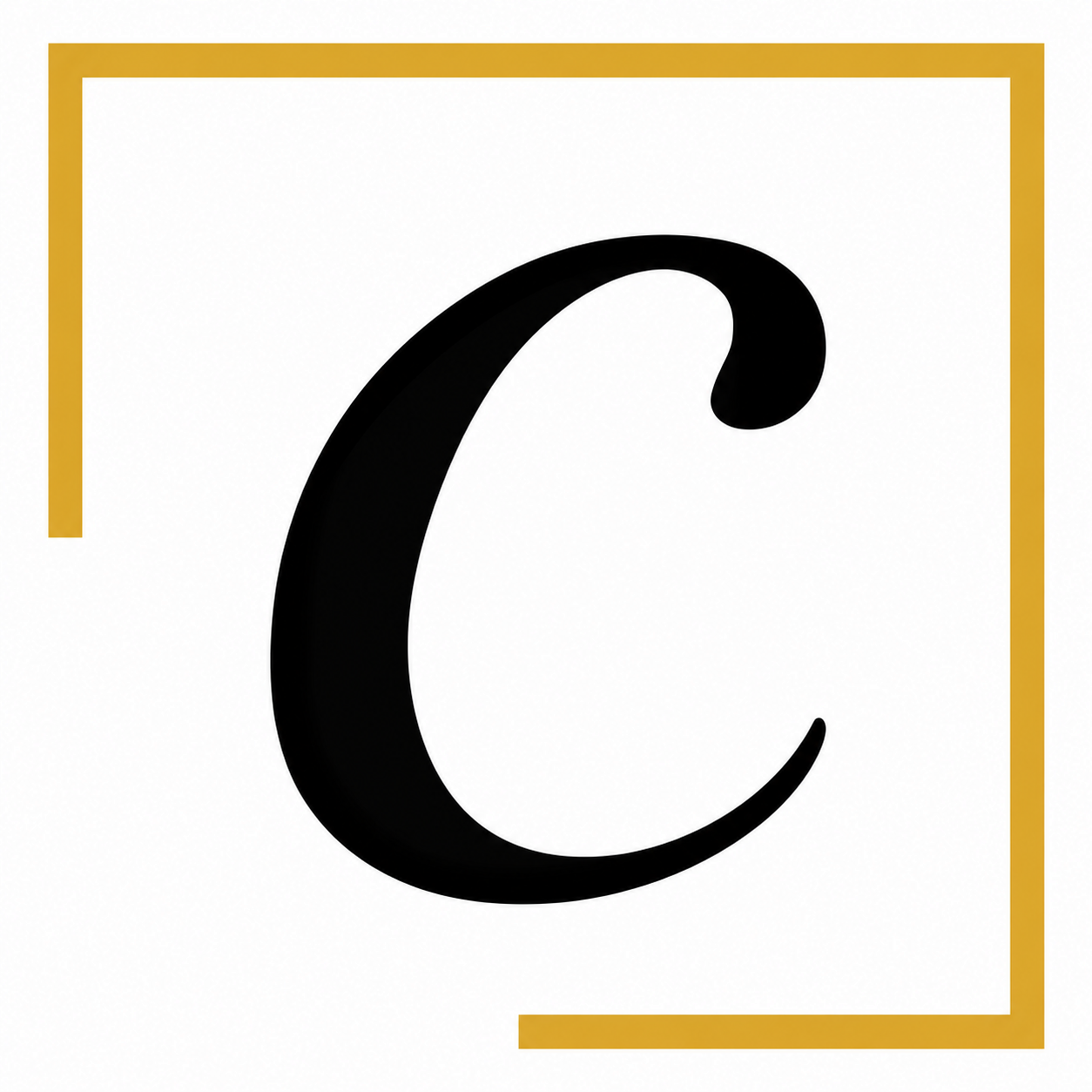Creations gold framed C logo